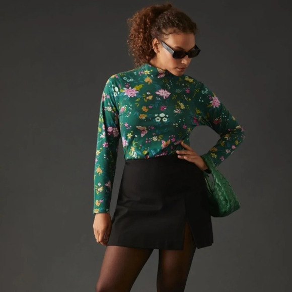 Anthropologie Tops - Anthropologie Maeve Printed Turtleneck Top XS